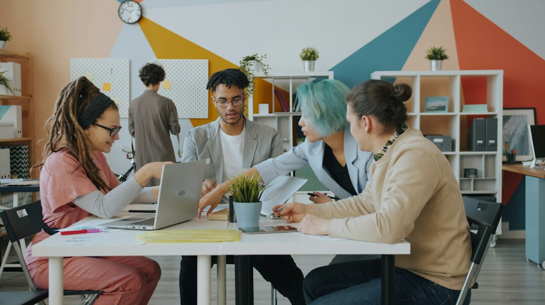 healthy team in modern office